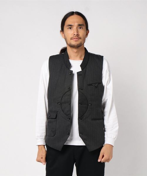C DIEM(カルペディエム)の「C DIEM(カルペディエム)ストライプベスト(ベスト・メンズ・グレー/ブラック・S/M)」の6枚目の写真