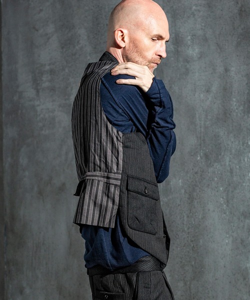 C DIEM(カルペディエム)の「C DIEM(カルペディエム)ストライプベスト(ベスト・メンズ・グレー/ブラック・S/M)」の15枚目の写真