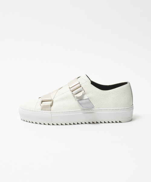 alfredoBANNISTER（アルフレッドバニスター）の「ダブル ベルト スニーカー（スニーカー・メンズ・ホワイト/ブラック・44/40/41/42/43）」の4枚目の写真