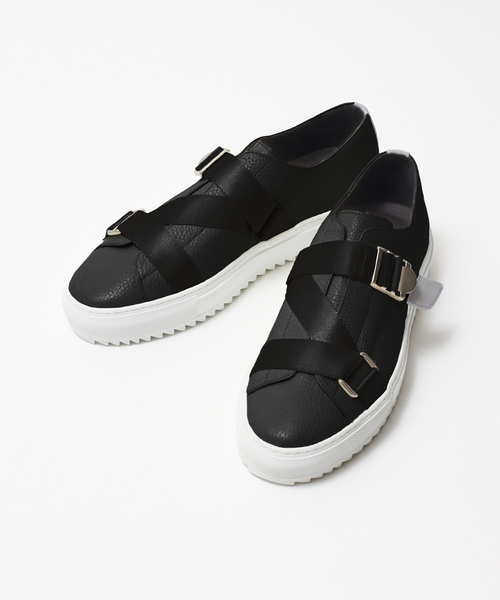 alfredoBANNISTER（アルフレッドバニスター）の「ダブル ベルト スニーカー（スニーカー・メンズ・ホワイト/ブラック・44/40/41/42/43）」の2枚目の写真