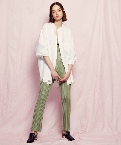 MAISON SPECIAL(メゾンスペシャル)の「《ユニセックスアイテム》【SPECIAL FACTORY コラボ】マルチファブリックプライムオーバースタンドカラーシャツ 【MAISON SPECIAL/メゾンスペシャル】(シャツ/ブラウス・メンズ・チャコールグレー/ブラック/オフホワイト/カーキ/サックスブルー/ブルー/ピンク・44/46/48)」の8枚目の写真