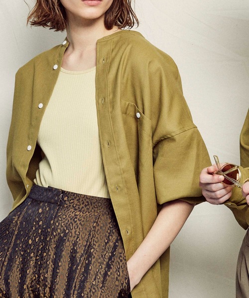 MAISON SPECIAL(メゾンスペシャル)の「《ユニセックスアイテム》【SPECIAL FACTORY コラボ】マルチファブリックプライムオーバースタンドカラーシャツ 【MAISON SPECIAL/メゾンスペシャル】(シャツ/ブラウス・メンズ・チャコールグレー/ブラック/オフホワイト/カーキ/サックスブルー/ブルー/ピンク・44/46/48)」の20枚目の写真