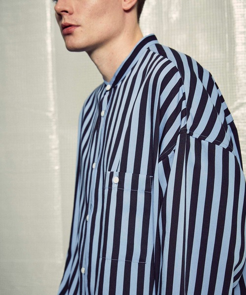 MAISON SPECIAL(メゾンスペシャル)の「《ユニセックスアイテム》【SPECIAL FACTORY コラボ】マルチファブリックプライムオーバースタンドカラーシャツ 【MAISON SPECIAL/メゾンスペシャル】(シャツ/ブラウス・メンズ・チャコールグレー/ブラック/オフホワイト/カーキ/サックスブルー/ブルー/ピンク・44/46/48)」の13枚目の写真