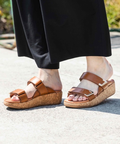 美品　フィットフロップ　フリンジサンダル FitFlop フィットフロップ サンダル 24.2 ブラック レザー