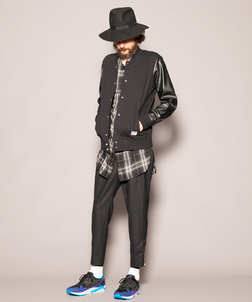 MONKEY TIME（モンキータイム）の「MT ∴ カット フェイクレザー アワード ジャケット/アウター（ブルゾン・メンズ・ブラック/ネイビー・LARGE/MEDIUM/X-LARGE/SMALL）」の6枚目の写真