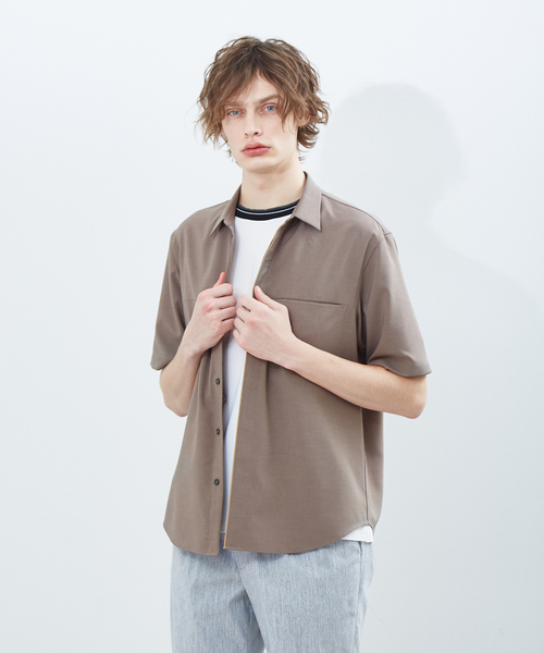 ABAHOUSE(アバハウス)の「【セットアップ対応】リネンライク ストレッチ ウェザー シャツ(シャツ/ブラウス・メンズ・ブラック/カーキ/ブルー系その他・44/46/48)」の3枚目の写真
