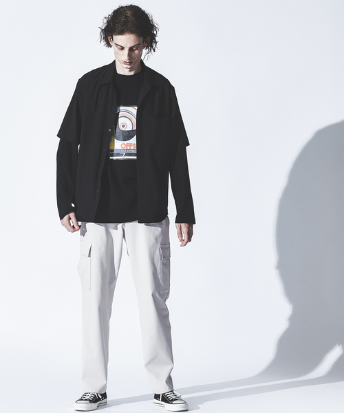 ABAHOUSE(アバハウス)の「【セットアップ対応】リネンライク ストレッチ ウェザー シャツ(シャツ/ブラウス・メンズ・ブラック/カーキ/ブルー系その他・44/46/48)」の4枚目の写真