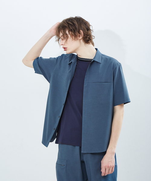 ABAHOUSE(アバハウス)の「【セットアップ対応】リネンライク ストレッチ ウェザー シャツ(シャツ/ブラウス・メンズ・ブラック/カーキ/ブルー系その他・44/46/48)」の5枚目の写真