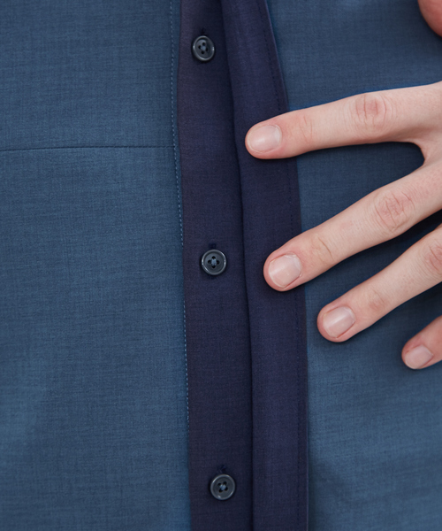 ABAHOUSE(アバハウス)の「【セットアップ対応】リネンライク ストレッチ ウェザー シャツ(シャツ/ブラウス・メンズ・ブラック/カーキ/ブルー系その他・44/46/48)」の12枚目の写真