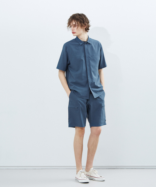 ABAHOUSE(アバハウス)の「【セットアップ対応】リネンライク ストレッチ ウェザー シャツ(シャツ/ブラウス・メンズ・ブラック/カーキ/ブルー系その他・44/46/48)」の13枚目の写真