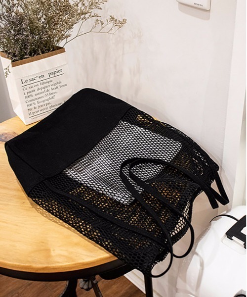 TABI PAL（タビパル）の「メッシュトートバッグ（トートバッグ・レディース・ホワイト/ブラック/ホワイト系その他2/ホワイト系その他/ブラック系その他・FREE）」の14枚目の写真