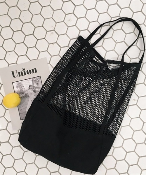 TABI PAL（タビパル）の「メッシュトートバッグ（トートバッグ・レディース・ホワイト/ブラック/ホワイト系その他2/ホワイト系その他/ブラック系その他・FREE）」の12枚目の写真