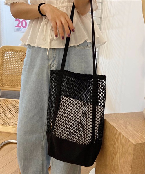 TABI PAL（タビパル）の「メッシュトートバッグ（トートバッグ・レディース・ホワイト/ブラック/ホワイト系その他2/ホワイト系その他/ブラック系その他・FREE）」の20枚目の写真