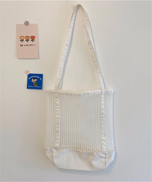 TABI PAL（タビパル）の「メッシュトートバッグ（トートバッグ・レディース・ホワイト/ブラック/ホワイト系その他2/ホワイト系その他/ブラック系その他・FREE）」の21枚目の写真