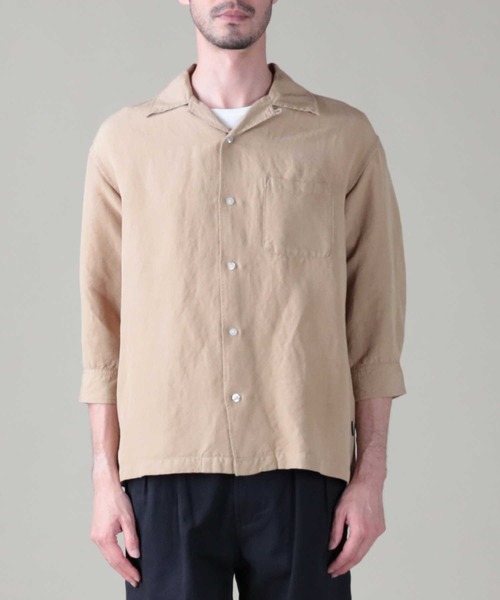 USED BACKNUMBER ウールオープンシャツ ブラウン size L ウールミックスオープンカラーシャツ(S ブラック): トップス｜Right-on