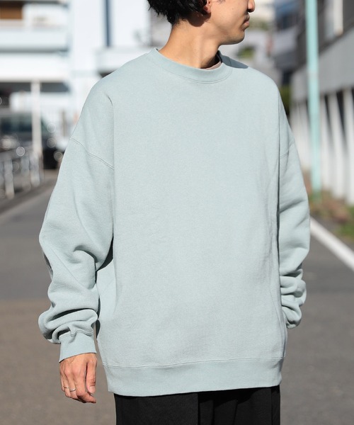 FREAK'S STORE（フリークスストア）の「WEB限定 12oz ヘビーウェイト ビッグシルエット クルーネック スウェット（スウェット・メンズ・ピンク/ホワイト/ブラック/ブラウン/イエロー/サックスブルー/グレー系その他/オリーブ/グレー/ブラック系その他/ネイビー/ラベンダー/ベージュ/ブルー系その他/テラコッタ・SMALL/MEDIUM/X-LARGE/LARGE）」の11枚目の写真