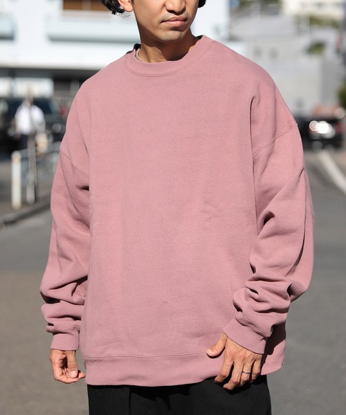FREAK'S STORE（フリークスストア）の「WEB限定 12oz ヘビーウェイト ビッグシルエット クルーネック スウェット（スウェット・メンズ・ピンク/ホワイト/ブラック/ブラウン/イエロー/サックスブルー/グレー系その他/オリーブ/グレー/ブラック系その他/ネイビー/ラベンダー/ベージュ/ブルー系その他/テラコッタ・SMALL/MEDIUM/X-LARGE/LARGE）」の15枚目の写真