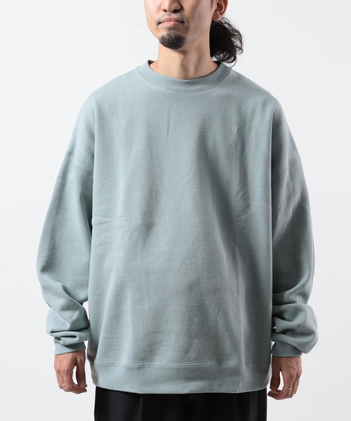 FREAK'S STORE（フリークスストア）の「WEB限定 12oz ヘビーウェイト ビッグシルエット クルーネック スウェット（スウェット・メンズ・ピンク/ホワイト/ブラック/ブラウン/イエロー/サックスブルー/グレー系その他/オリーブ/グレー/ブラック系その他/ネイビー/ラベンダー/ベージュ/ブルー系その他/テラコッタ・SMALL/MEDIUM/X-LARGE/LARGE）」の16枚目の写真