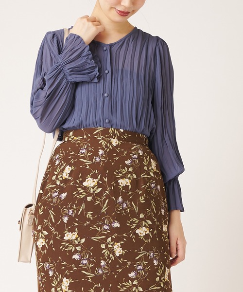 natural couture（ナチュラルクチュール）の「クリンクル2WAYチュニック（シャツ/ブラウス・レディース・ブルー/アイボリー/モカ/ピンクベージュ・FREE）」の19枚目の写真