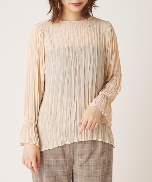 natural couture（ナチュラルクチュール）の「クリンクル2WAYチュニック（シャツ/ブラウス・レディース・ブルー/アイボリー/モカ/ピンクベージュ・FREE）」の11枚目の写真