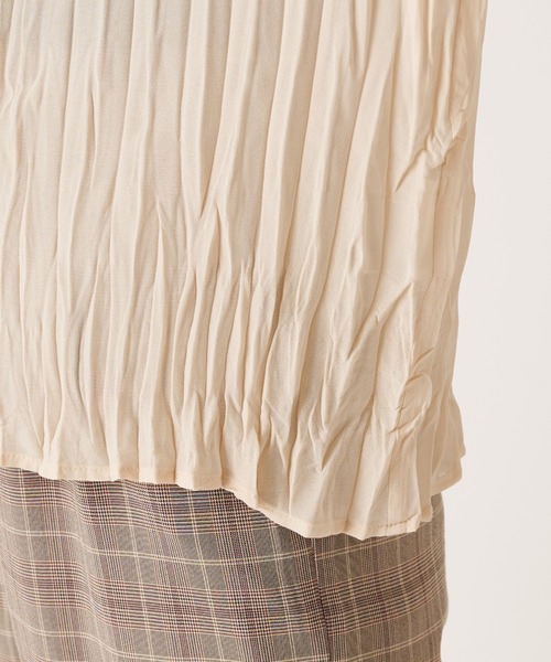 natural couture（ナチュラルクチュール）の「クリンクル2WAYチュニック（シャツ/ブラウス・レディース・ブルー/アイボリー/モカ/ピンクベージュ・FREE）」の10枚目の写真