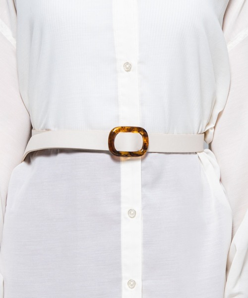 WEGO（ウィゴー）の「WEGO/べっ甲バックルベルト（ベルト・レディース・ブラック/オフホワイト/その他1・FREE）」の4枚目の写真