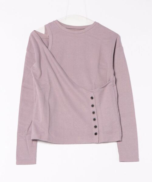 STYLEBLOCK（スタイルブロック）の「接結起毛フライス釦デザイントップス（ニット/セーター・レディース・モカ/パープル/ブラウン/アイボリー・M）」の4枚目の写真