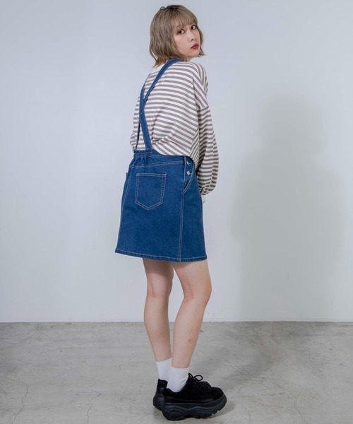 WEGO（ウィゴー）の「WEGO/だぼそでボーダーTシャツ（Tシャツ/カットソー・レディース・グリーン系その他5/ベージュ系その他5/ブラック系その他5・FREE）」の11枚目の写真