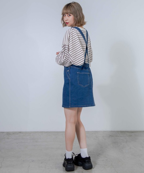 WEGO（ウィゴー）の「WEGO/だぼそでボーダーTシャツ（Tシャツ/カットソー・レディース・グリーン系その他5/ベージュ系その他5/ブラック系その他5・FREE）」の12枚目の写真