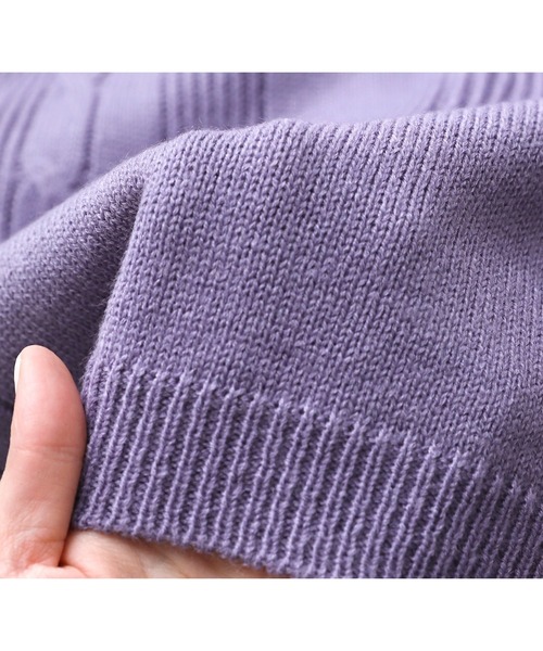 reca（レカ）の「デザインニット（ニット/セーター・レディース・カーキ/アイボリー/モカ/グレイッシュベージュ/パープル/チャコールグレー/バイオレット/グリーン/ライトベージュ・FREE）」の14枚目の写真