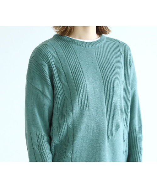 reca（レカ）の「デザインニット（ニット/セーター・レディース・カーキ/アイボリー/モカ/グレイッシュベージュ/パープル/チャコールグレー/バイオレット/グリーン/ライトベージュ・FREE）」の12枚目の写真