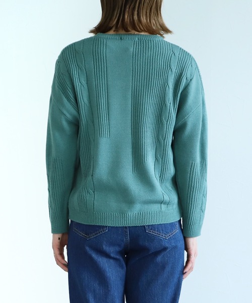 reca（レカ）の「デザインニット（ニット/セーター・レディース・カーキ/アイボリー/モカ/グレイッシュベージュ/パープル/チャコールグレー/バイオレット/グリーン/ライトベージュ・FREE）」の18枚目の写真