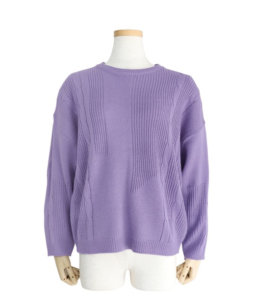 reca（レカ）の「デザインニット（ニット/セーター・レディース・カーキ/アイボリー/モカ/グレイッシュベージュ/パープル/チャコールグレー/バイオレット/グリーン/ライトベージュ・FREE）」の21枚目の写真