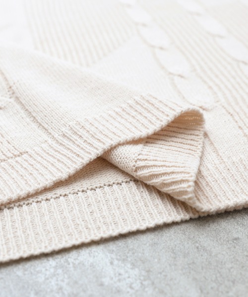 reca（レカ）の「デザインニット（ニット/セーター・レディース・カーキ/アイボリー/モカ/グレイッシュベージュ/パープル/チャコールグレー/バイオレット/グリーン/ライトベージュ・FREE）」の16枚目の写真