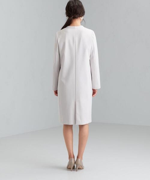 green label relaxing（グリーンレーベルリラクシング）の「CS Wクロス ノーラペル コート（ノーカラーコート・レディース・ライトグレー/ライトブルー/ネイビー・40/38/36）」の5枚目の写真