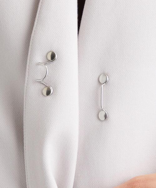 green label relaxing（グリーンレーベルリラクシング）の「CS Wクロス ノーラペル コート（ノーカラーコート・レディース・ライトグレー/ライトブルー/ネイビー・40/38/36）」の12枚目の写真