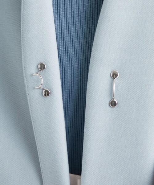 green label relaxing（グリーンレーベルリラクシング）の「CS Wクロス ノーラペル コート（ノーカラーコート・レディース・ライトグレー/ライトブルー/ネイビー・40/38/36）」の19枚目の写真