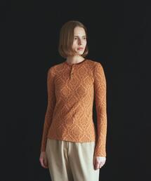 Steven Alan（スティーブンアラン）の「＜forte_forte＞JACQUARD HENRY NECK PULLOVER/プルオーバー Ψ ◆（Tシャツ/カットソー・レディース）」
