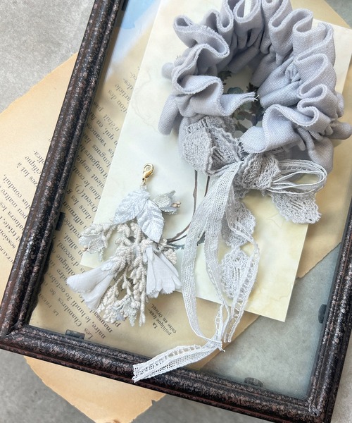 m.soeur（エムスール）の「リボンレースのシュシュ＊（シュシュ・レディース・ホワイト/ブラック/パープル/ブルー・FREE）」の14枚目の写真