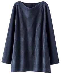 BELLUNA | ラメ入りアーガイル柄ニットプルオーバー(ニット/セーター)