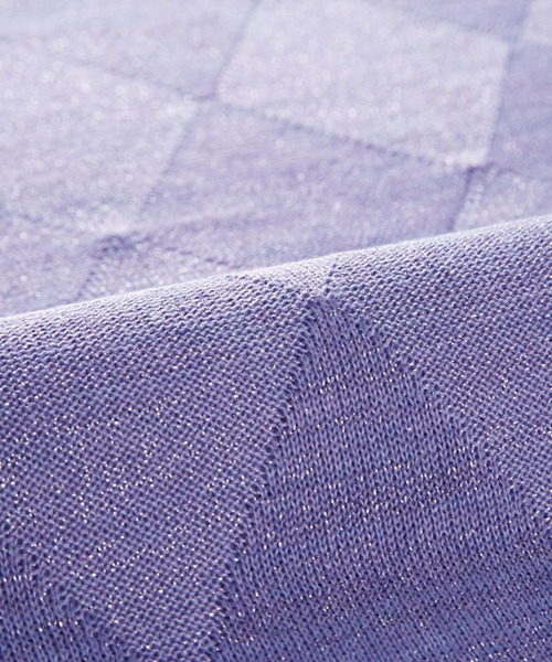 BELLUNA（ベルーナ）の「ラメ入りアーガイル柄ニットプルオーバー（ニット/セーター・レディース・ライトグレー/パープル/ネイビー/モカ/コーラル・MEDIUM/LARGE/X-LARGE）」の12枚目の写真