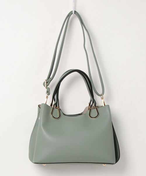 VitaFelice(ヴィータフェリーチェ)の「2wayハンドバッグ トートバッグ(トートバッグ・レディース・グリーン系その他/ベージュ系その他/ブラック/オフホワイト/スモークピンク・FREE)」の9枚目の写真