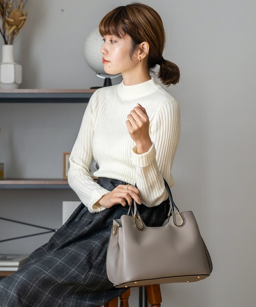 VitaFelice(ヴィータフェリーチェ)の「2wayハンドバッグ トートバッグ(トートバッグ・レディース・グリーン系その他/ベージュ系その他/ブラック/オフホワイト/スモークピンク・FREE)」の17枚目の写真