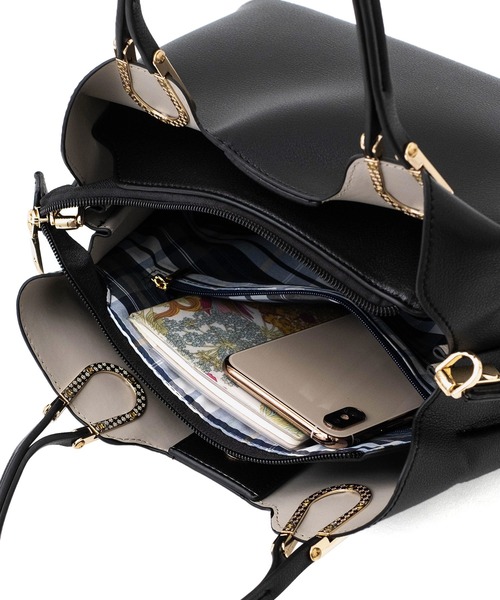 VitaFelice(ヴィータフェリーチェ)の「2wayハンドバッグ トートバッグ(トートバッグ・レディース・グリーン系その他/ベージュ系その他/ブラック/オフホワイト/スモークピンク・FREE)」の14枚目の写真