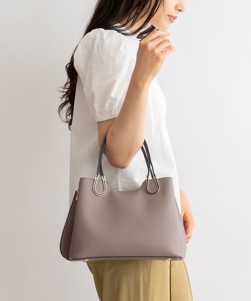 VitaFelice(ヴィータフェリーチェ)の「2wayハンドバッグ トートバッグ(トートバッグ・レディース・グリーン系その他/ベージュ系その他/ブラック/オフホワイト/スモークピンク・FREE)」の20枚目の写真