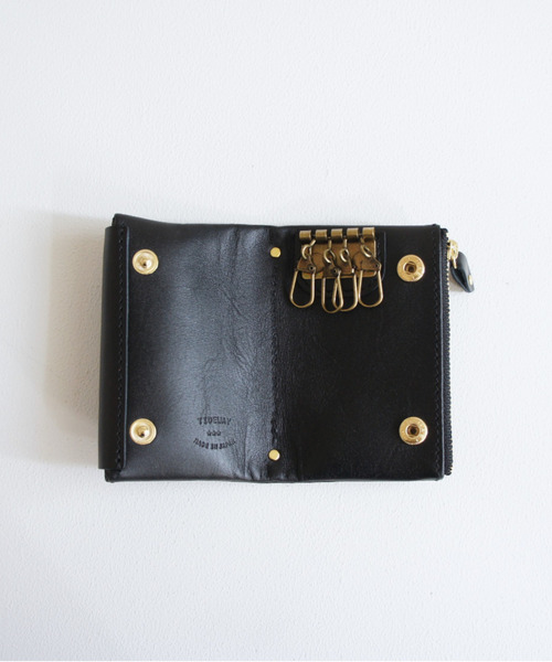 Ag+LEATHER BLACK&WHITE 抗菌SMART KEY CASE（キーケース/キー