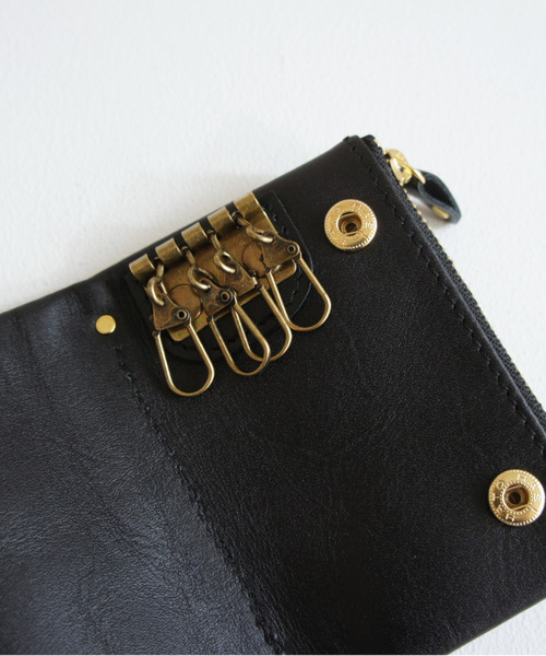 Ag+LEATHER BLACK&WHITE 抗菌SMART KEY CASE（キーケース/キー