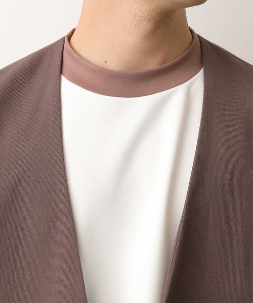 JUNRED（ジュンレッド）の「テクスチャーTRルーズノーカラーJKT（ノーカラージャケット・メンズ・ダークブラウン/ベージュ/サックスブルー・S/M/L）」の11枚目の写真