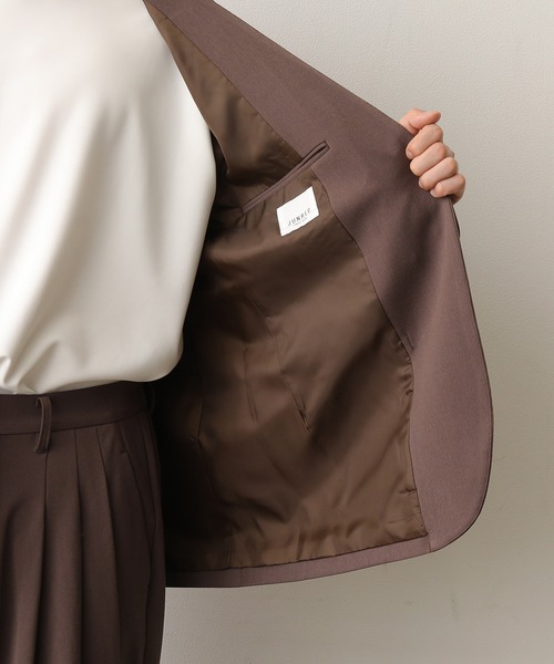 JUNRED（ジュンレッド）の「テクスチャーTRルーズノーカラーJKT（ノーカラージャケット・メンズ・ダークブラウン/ベージュ/サックスブルー・S/M/L）」の6枚目の写真