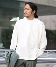 【WEB限定】SHIPS: 形態安定 防シワ加工 テレワーク ビズ リラックスフィット クルーネック Tシャツ (ロンT)
